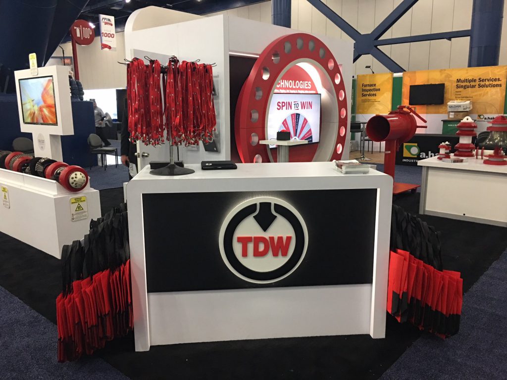 TD Williamson Virtual Prize Wheel at PPIM 2018 whole trade show booth