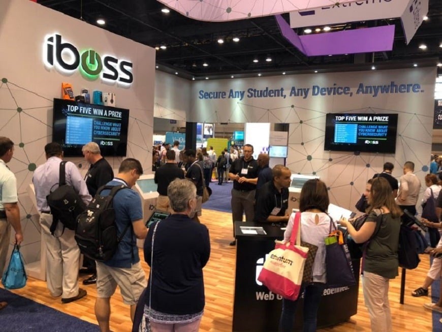 Tech trade show exhibitor interactive trade show game - iBoss at Black Hat 2018