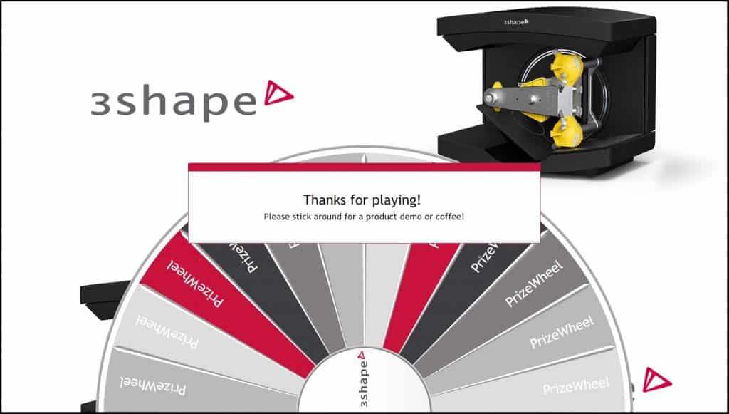 3shape Virtual Prize Wheel trade show game