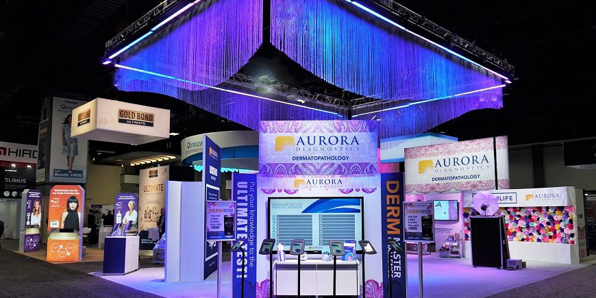 Aurora Diagnostics - Trivia game and entire trade show booth at AAD 2019