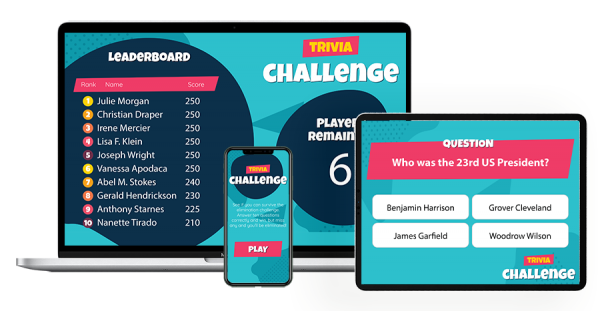 SocialPoint Virtual Trivia Leaderboard, Player app and ipad